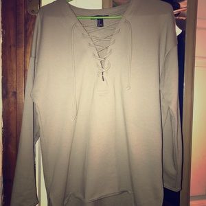 Forever 21 Lace Up Sweatshirt